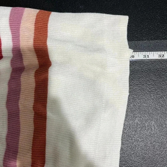 Torrid Red Stripe Open Front Cardigan Womens 2X Cream Knit Sweater Mid Length - Picture 10 of 10